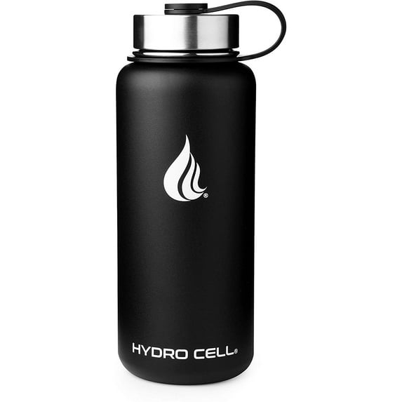 32oz (Fluid Ounces) Wide Mouth Hydro Cell Stainless Steel Water Bottle Black