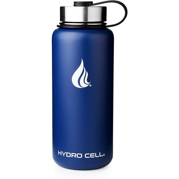 32oz (Fluid Ounces) Wide Mouth Hydro Cell Stainless Steel Water Bottle Navy Blue
