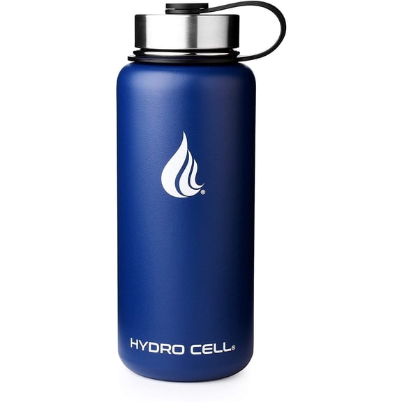 32oz (Fluid Ounces) Wide Mouth Hydro Cell Stainless Steel Water Bottle Navy Blue