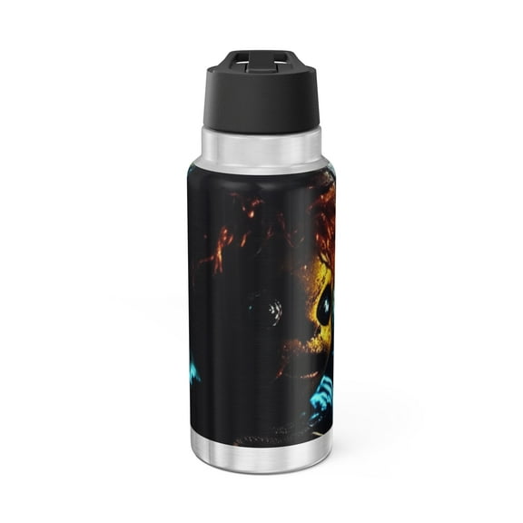 32oz Gator Tumbler Spooky Halloween Black Eyes Voodoo Doll Face Travel Cup