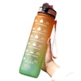 thumbnail image 1 of 32oz Gradient Water Bottle, 1L Large Capacity Space Cup with Carrying Strap and Straw, for Outdoor Sports, Daily Use, Fitness, Travel - Orange, 1 of 6