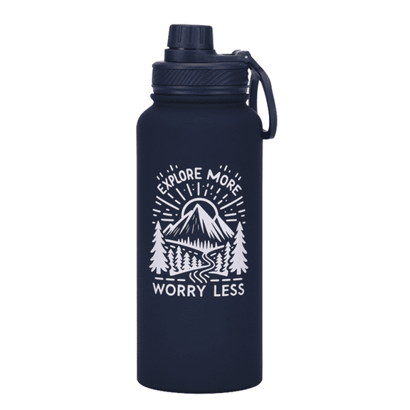 32oz Insulated Stainless Steel Tumbler with Carry Handle Hot Cold Cup for School, Hiking & Camping