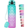 thumbnail image 1 of 32oz Motivational Water Bottle with Time Marker & Fruit Strainer, Leak-proof BPA Free Non-Toxic 1l Bottle with Carrying Strap, Perfect for Fitness, Gym and Outdoor Sports, 1 of 8