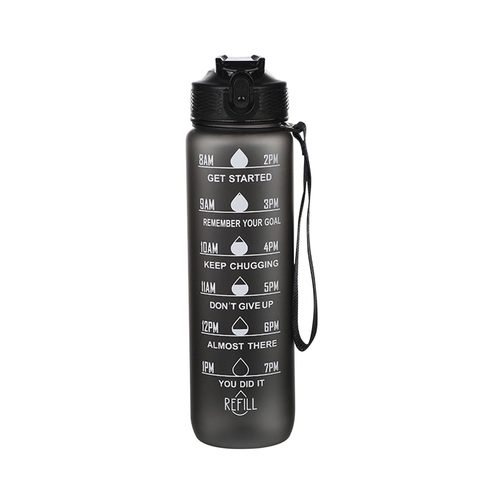 32oz Motivational Water Bottle with Time Marker - Leakproof Wide Mouth ...