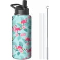 thumbnail image 1 of 32oz Pink Cow Strawberry Water Bottle with Handle and Flip Straw,Animal Sports Stainless Steel Insulated Cup Travel Coffee Mug Tumbler, Birthday Mothers Day Chritmas Gifts for Women, 1 of 6