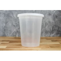32oz Soup Container with Lid (240pcs) | Disposable Plastic Food Containers | Clear Deli Cup