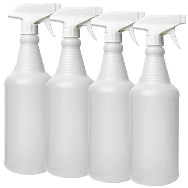 Heavy Duty Chemical Resistant 32oz Plastic Trigger Spray Bottle - 4 Pack, Hot Wax Garage