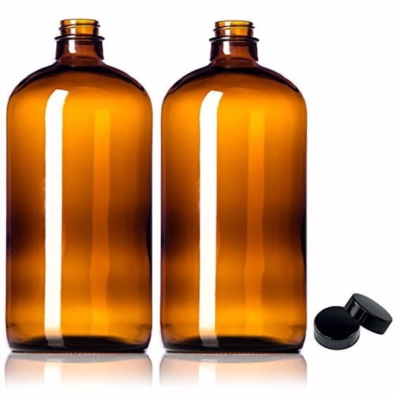 32oz Quart-sized Brown Glass Growlers 2 Pack For Beer, Kombucha And Juice Storage
