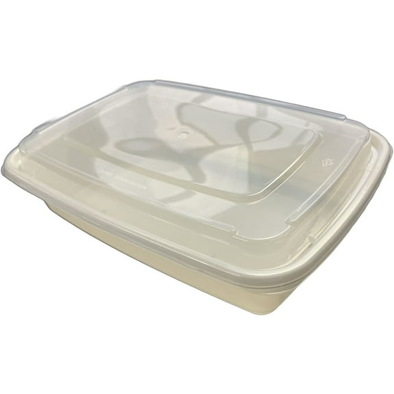 32oz Rectangular PP Food Storage Container Earthen Color (150 Count)
