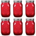 thumbnail image 1 of 32oz Red Mason Jars with Lids, 6 Pack Wide Mouth Quart Canning Jar, Safe For Storage, Canning, Pickling, Preserving, Fermenting, DIY Crafts & Decor, 1 of 7