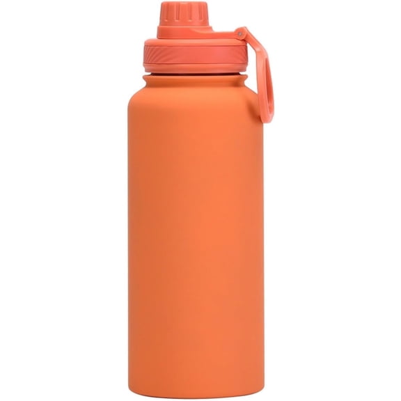 32oz Space Water Bottle Large Metal Stainless Steel Water Flask Big Sports Travel Mens Water Bottle for Gym Hiking (Orange)