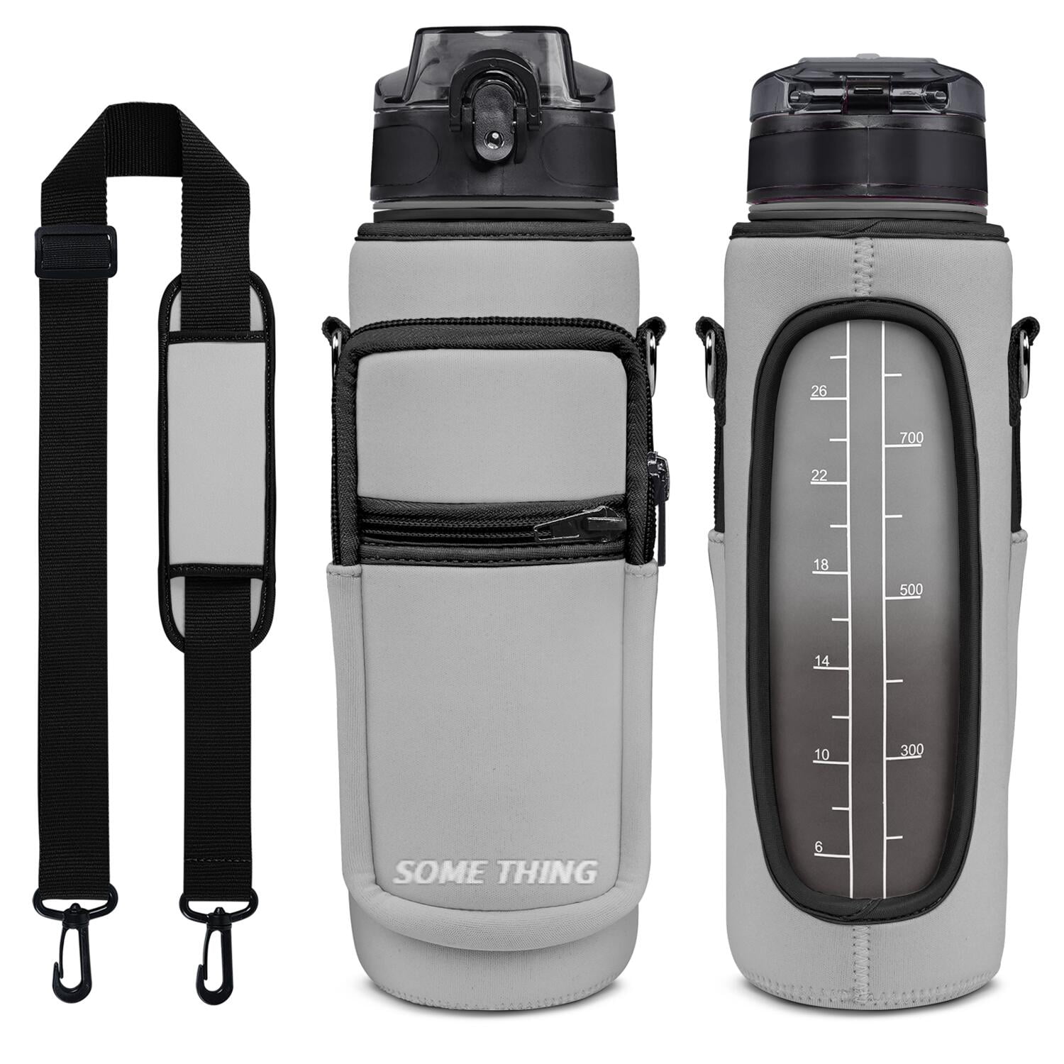 32oz Sports Water Bottle with Detachable Strap, Button-Operated Lid, and Straw - Perfect for Hydration on the Go