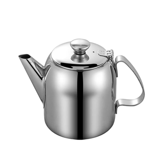32oz Stainless Steel Teapot, Short Spout Cold Brew Coffee Pot Milk Tea Beverages Kettle for Restaurants Conference Rooms, Non Drip Spout for Pour Over