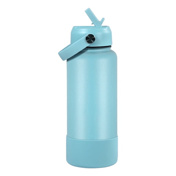 32oz Stainless Steel Water Bottle sports vacuum insulated water flask with silicone boots Gym bottle with flip straw Mint