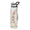 thumbnail image 1 of 32oz Transparent Sports Water Bottle with Straw for Kids Adults Outdoor School Gym Fitness Cute Easter Bunny, 1 of 7