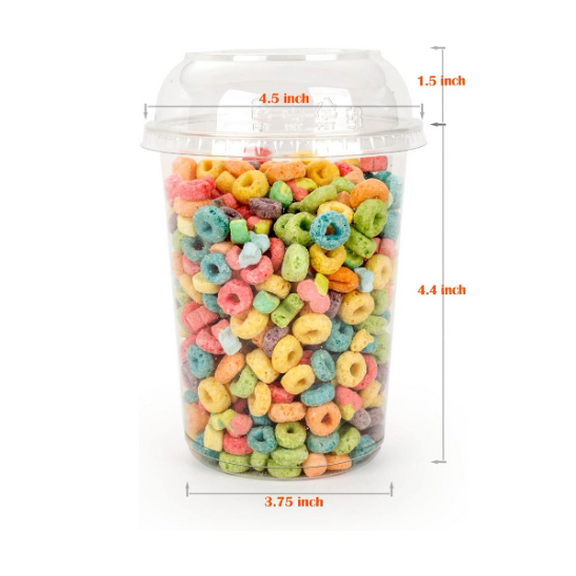 32oz. Ultra Clear Recycled PET Plastic Round Deli Container and Dome Lid Combo - 80sets