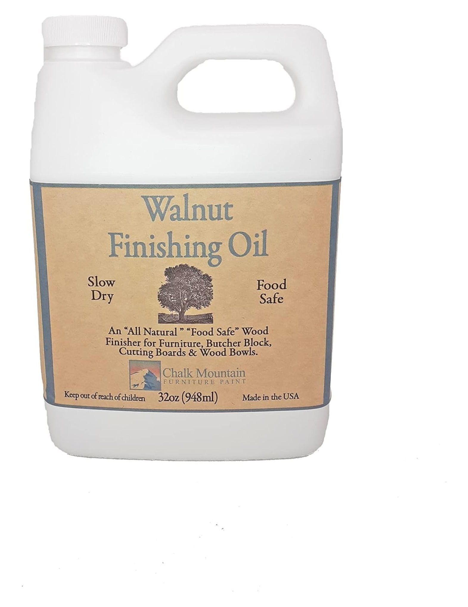 32oz Walnut Oil Finisher Food Safe Preserve & Beautify Unfinished Wood