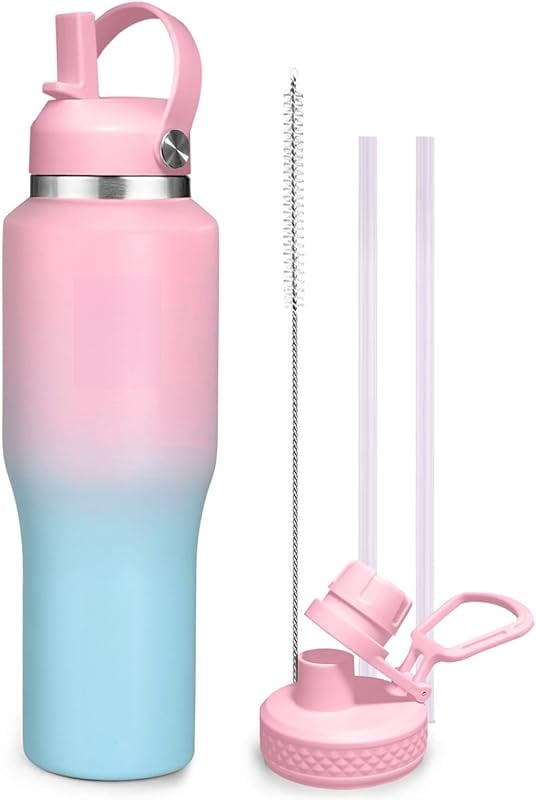 32oz Water Bottle Wide Mouth Stainless Steel Vacuum Insulated Double ...