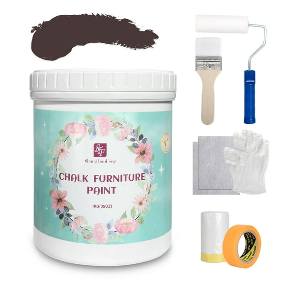 Water Based Wood Stain - Multiple Finishes Wood Paint, Fast Drying, Indoor and Outdoor Furniture, Wood Paneling, Cabinets and More, Low Odor Non-Toxic (32oz, Brown )