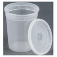 thumbnail image 1 of 32oz plastic soup/Food container with lids (100 Pack), 1 of 2