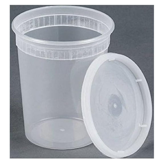 32oz plastic soup/Food container with lids (240 Pack)