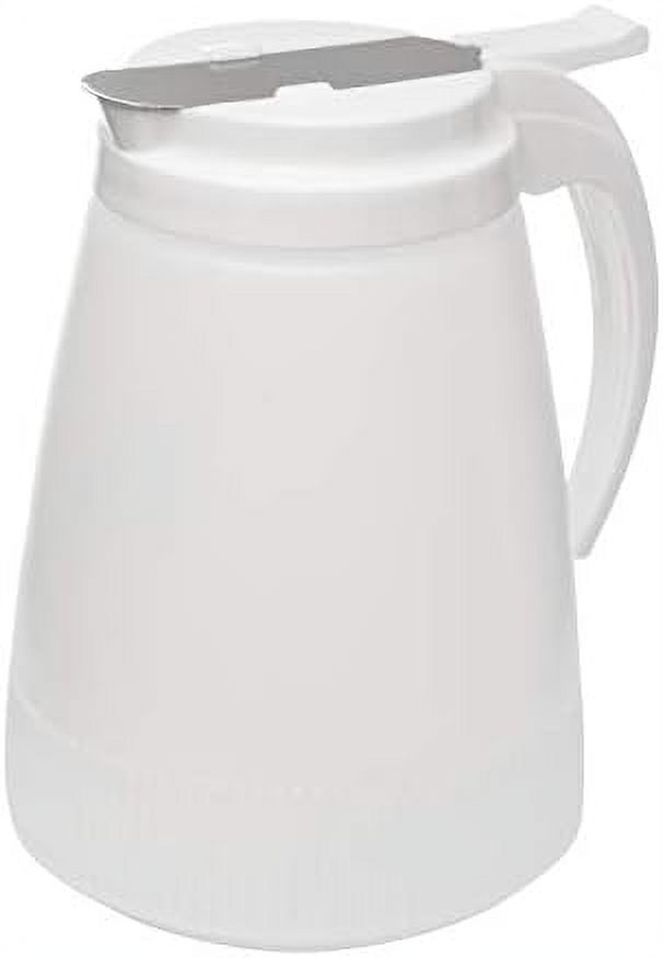 32oz plastic syrup dispenser with plastic lid and stainless steel slide
