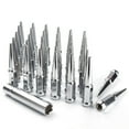 thumbnail image 1 of 32pc Premium Chrome SPIKED 1/2-20 Extended Lug Nuts 4.4" OFF-ROAD SPIKE Metal Lugz Nut w/Key, 1 of 4