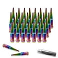 thumbnail image 1 of 32pc Premium Neo Chrome SPIKED 12x1.5 Extended Lug Nuts 4.4" OFF-ROAD SPIKE Metal Lugz Nut w/Key, 1 of 3