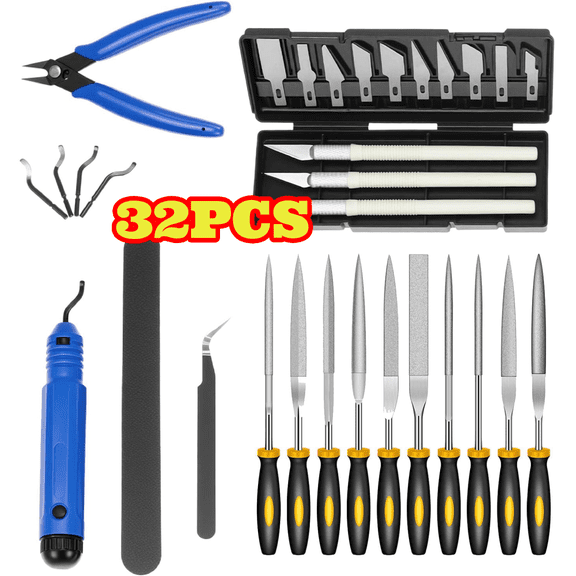 32pcs 3D Printing Tool Kit Includes Debur Tool, Cleaning, Finishing and Printing Tool, 3D Printing Accessories for Cleaning, Finishing and Printing