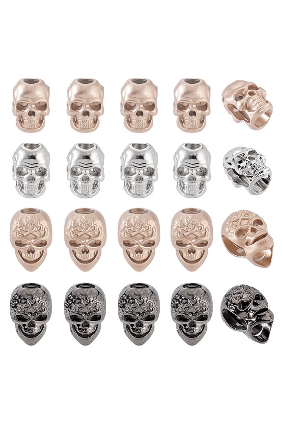 32pcs Cord End Lock Cord Ends Accessories Beads Metal Large Hole Buttons End Stopper Ending Clasp Pendant for Lanyard Clothes Backpack Bag DIY DIY