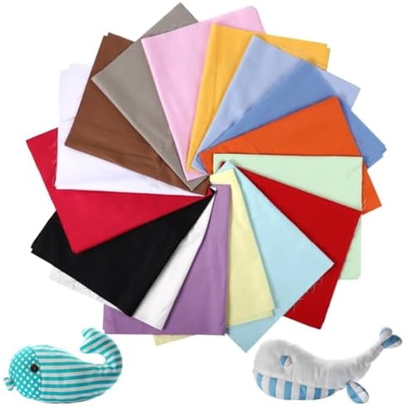 32pcs Cotton Fabric Bundle, Solid  Quilting Assortment, 18x22 inch Precut Fabric, Craft Sewing Material, DIY Project Supplies for Patchwork$$Art & Craft