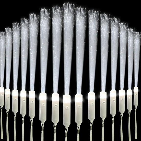 32pcs Glow Sticks LED Light up Wedding Wands, 3 Flashing Modes Glow in The Dark White Fiber Optic Wands Party Favors Supplies for Kids Birthday Wedding
