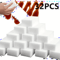 thumbnail image 1 of 32pcs, Magic Sponge Eraser Foam Cleaning Pads, Multifunctional Household Cleaning Kitchen Dishwashing Sponge for Furniture, Bathroom, Bathtub, Sink, Floor, Baseboard, Wall Cleaner, 1 of 8