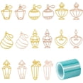 thumbnail image 1 of 32pcs Perfume Bottle Open Bezel Charms Blank Resin Pendants with Seamless Tape, 1 of 7