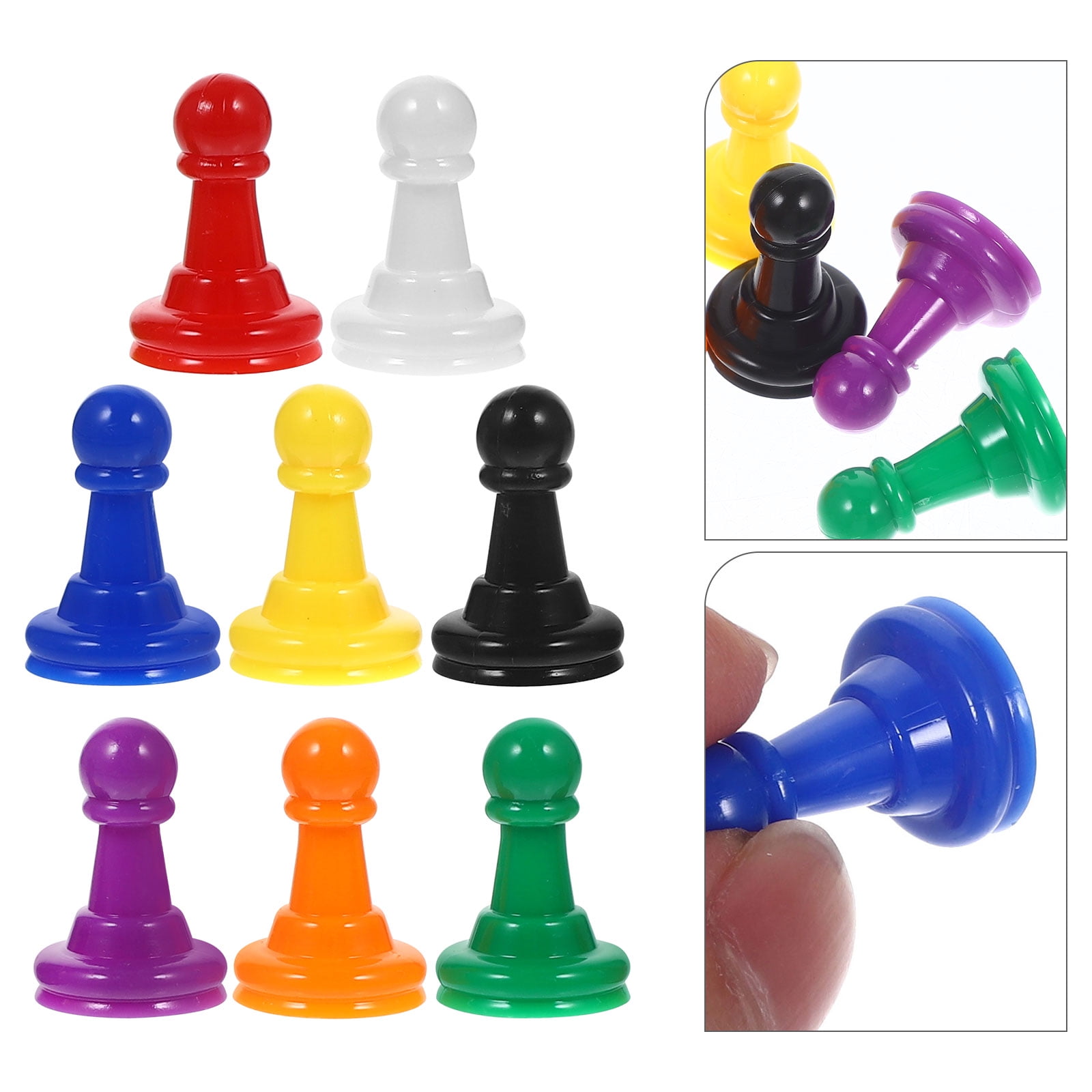32pcs Plastic Chess Pieces Board Games Small Plastic Chess Colorful Pawn Chess Flight Chess