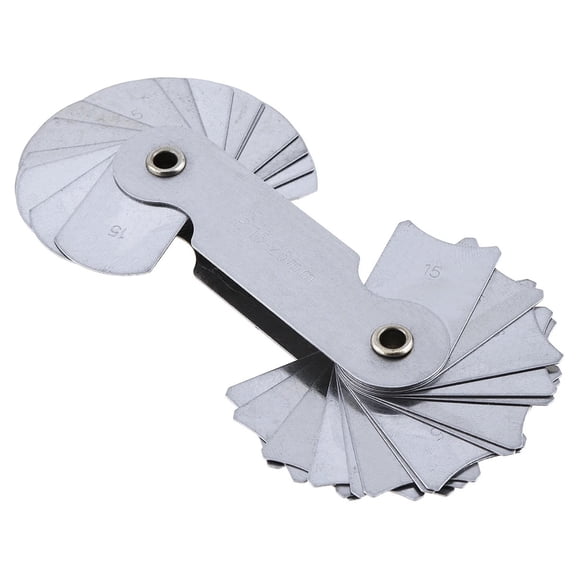 32pcs R15-25A7C08 High Precision Stainless Steel Radius Gauge Sample R Gauge With 15-25 Blades Range For Industrial Measurement ,Easy Identification