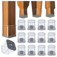 thumbnail image 1 of 32pcs Square Chair Leg Floor Protectors,Furniture Pads for Hardwood Floors, Furniture Sliders for Chair Legs, Silicone Leg Caps Cover Transparent(Large), 1 of 6