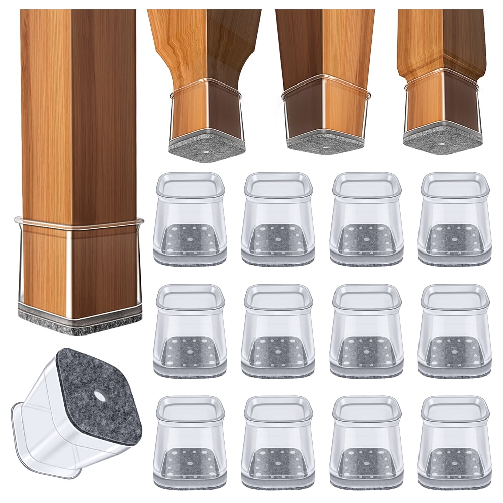 32pcs Square Chair Leg Floor Protectors,Furniture Pads for Hardwood