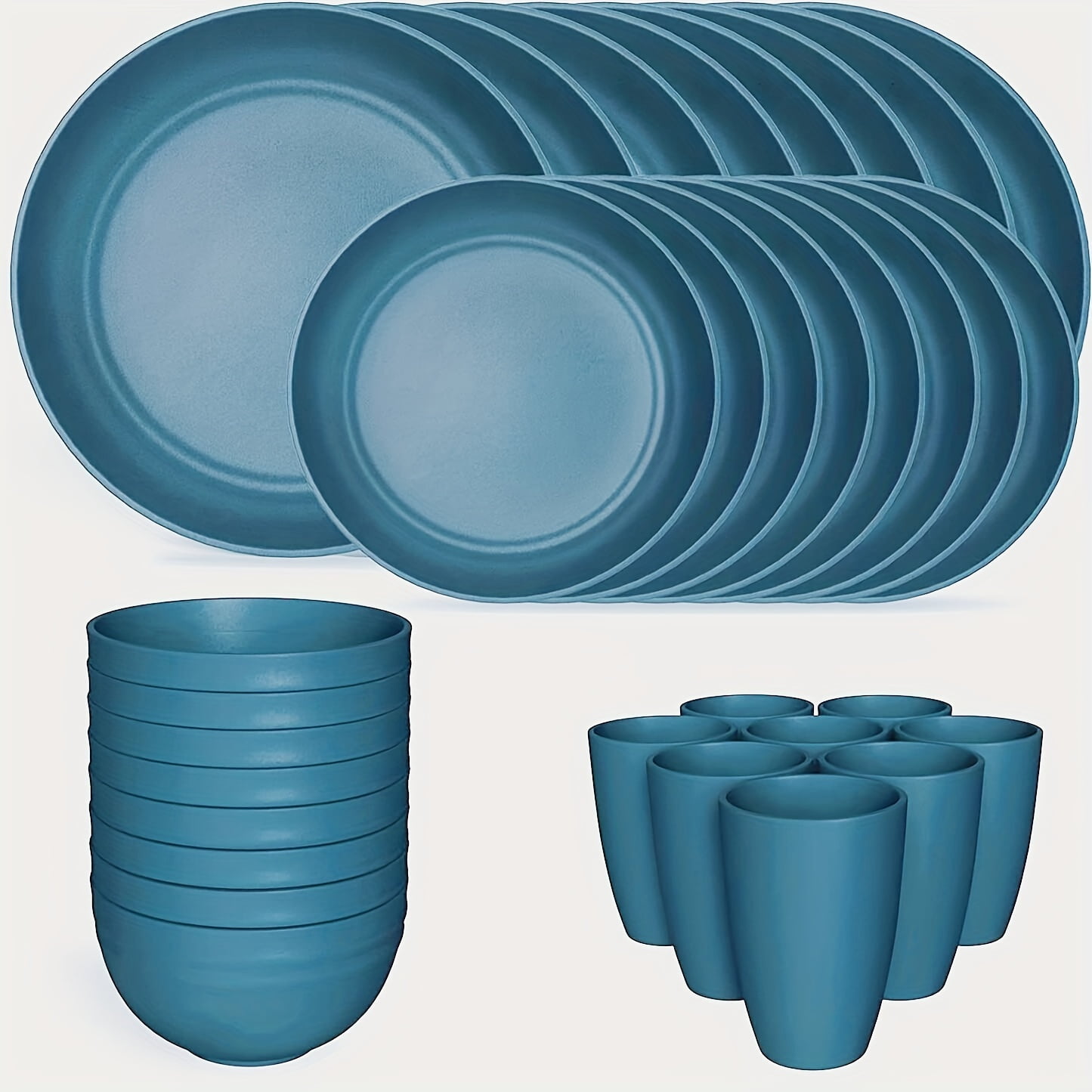 32pcs Unbreakable Lightweight Dinnerware Sets for 8 Reusable
