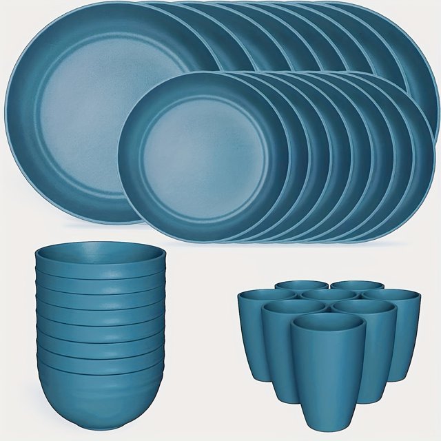 32pcs Unbreakable Lightweight Dinnerware Sets for 8 Reusable