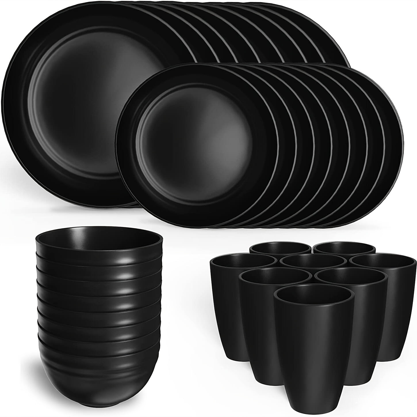 32pcs Unbreakable Lightweight Dinnerware Sets for 8 Reusable