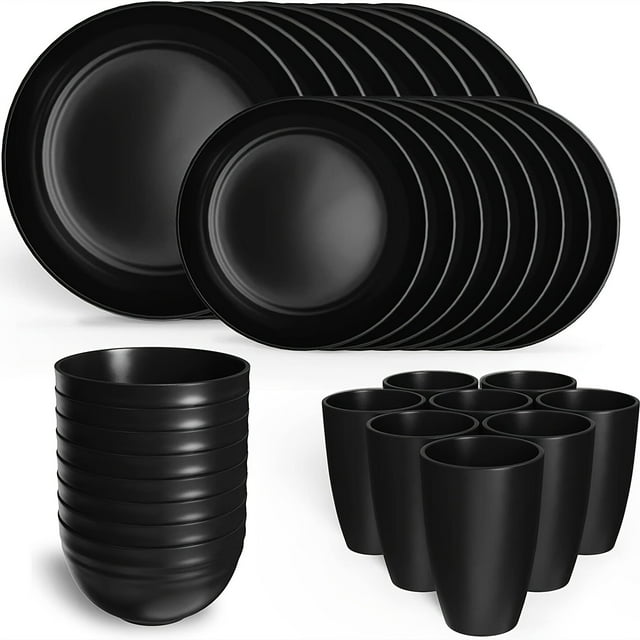 32pcs Unbreakable Lightweight Dinnerware Sets for 8: Reusable ...