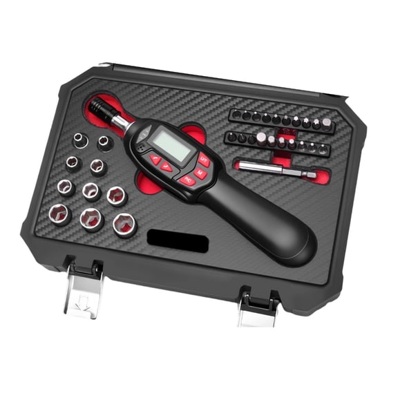 32pcs/set Torque Wrench Kit with Digital Display and Multiple Bit for Motorcycle Maintenance 1/4inch Drive Spanner