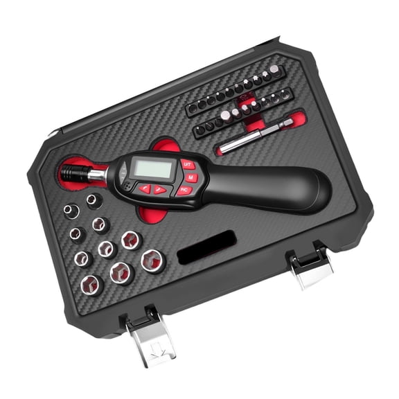 32pcs/set Torques Wrench Set with Digital Display and Multiple Bit for Motorcycle Maintenance 1/4inch Drive Spanner