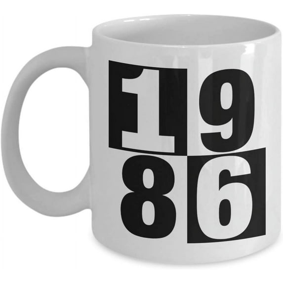 32rd Birthday Mug 1986 Year You Were Born Celebration Anniversary Year Your Kids Were Born for Relatives, Friends, Coworkers, Boss, His or Her Present Big 15oz Ceramic Cup