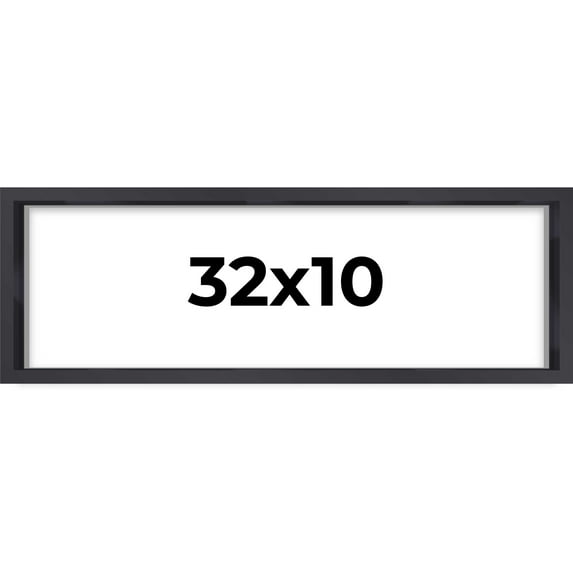 32x10 Black Shadowbox Frame - Interior Size 32x10 by 1 Inches - Made to Display Items Up To 1 Inches Deep