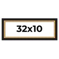 thumbnail image 1 of 32x10 Frame Gold Real Wood Picture Frame Width 2.25 Inches | Interior Frame Depth 0.5 Inches |, 1 of 8