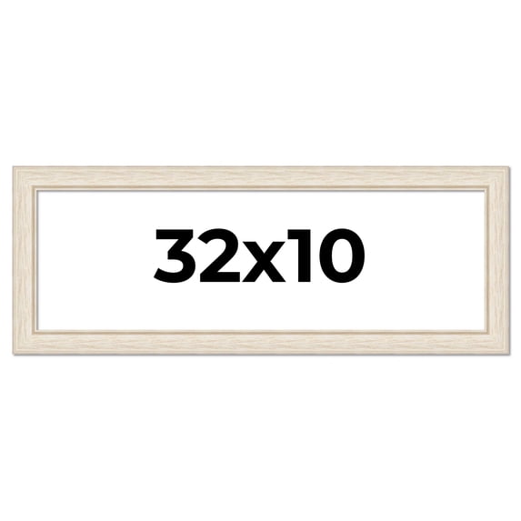 32x10 Frame White Real Wood Picture Frame Width 1.75 inches | Interior Frame Depth 0.5 inches |