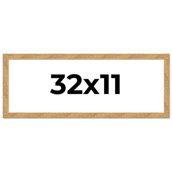32x11 Frame Beige Real Wood Picture Frame Width 1.25 inches | Interior Frame Depth 0.5 inches |