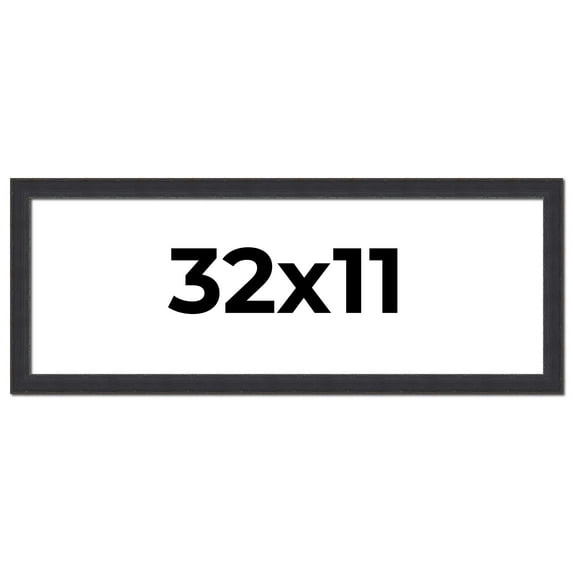 32x11 Frame Black Real Wood Picture Frame Width 1.25 Inches | Interior Frame Depth 0.5 Inches |